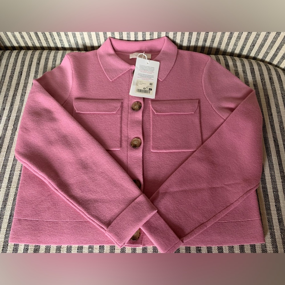 Sezane Pink Women's Cardigan Sweater